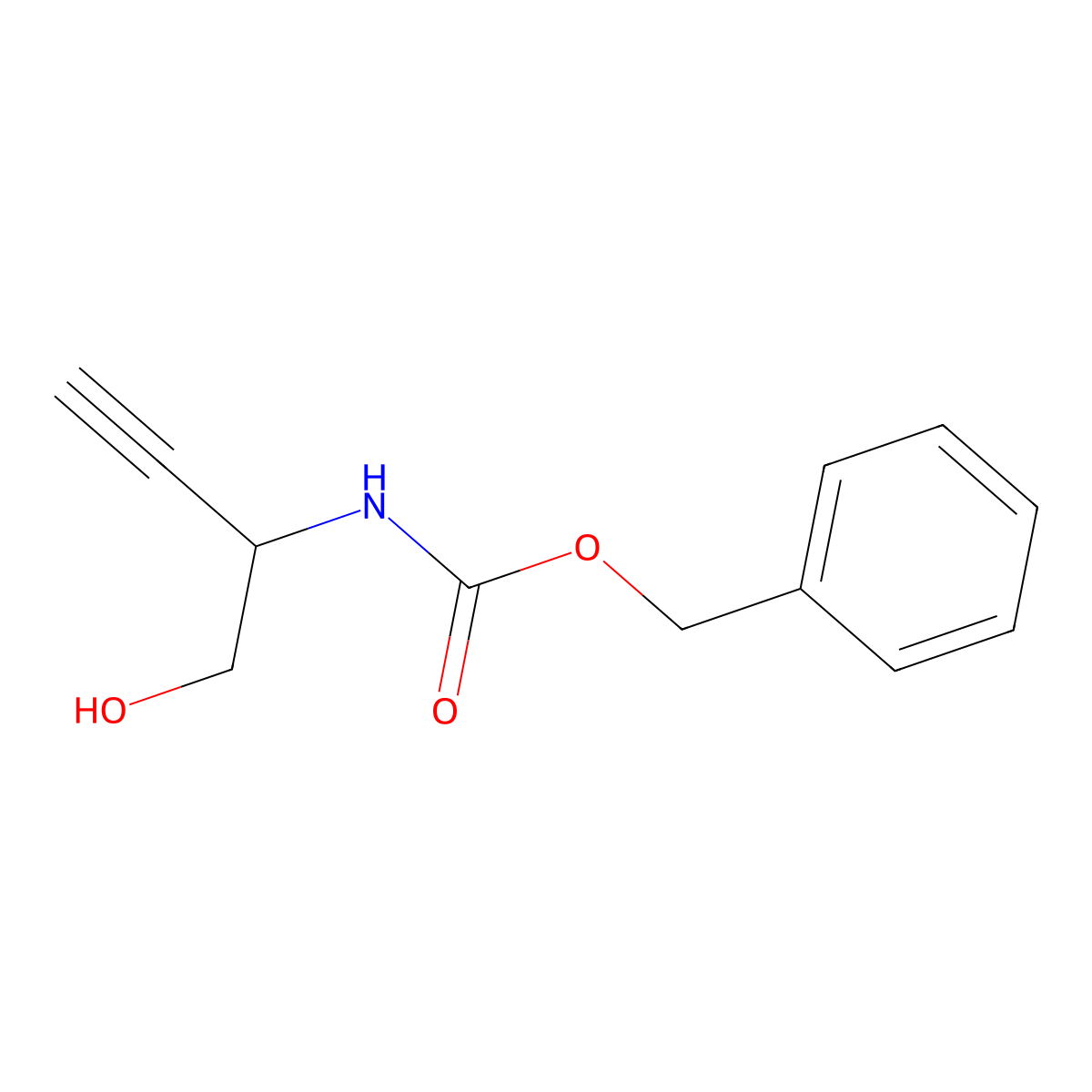 benzyl N-(1-hydroxybut-3-yn-2-yl)carbamate molecular structure, CAS 1186331-40-7