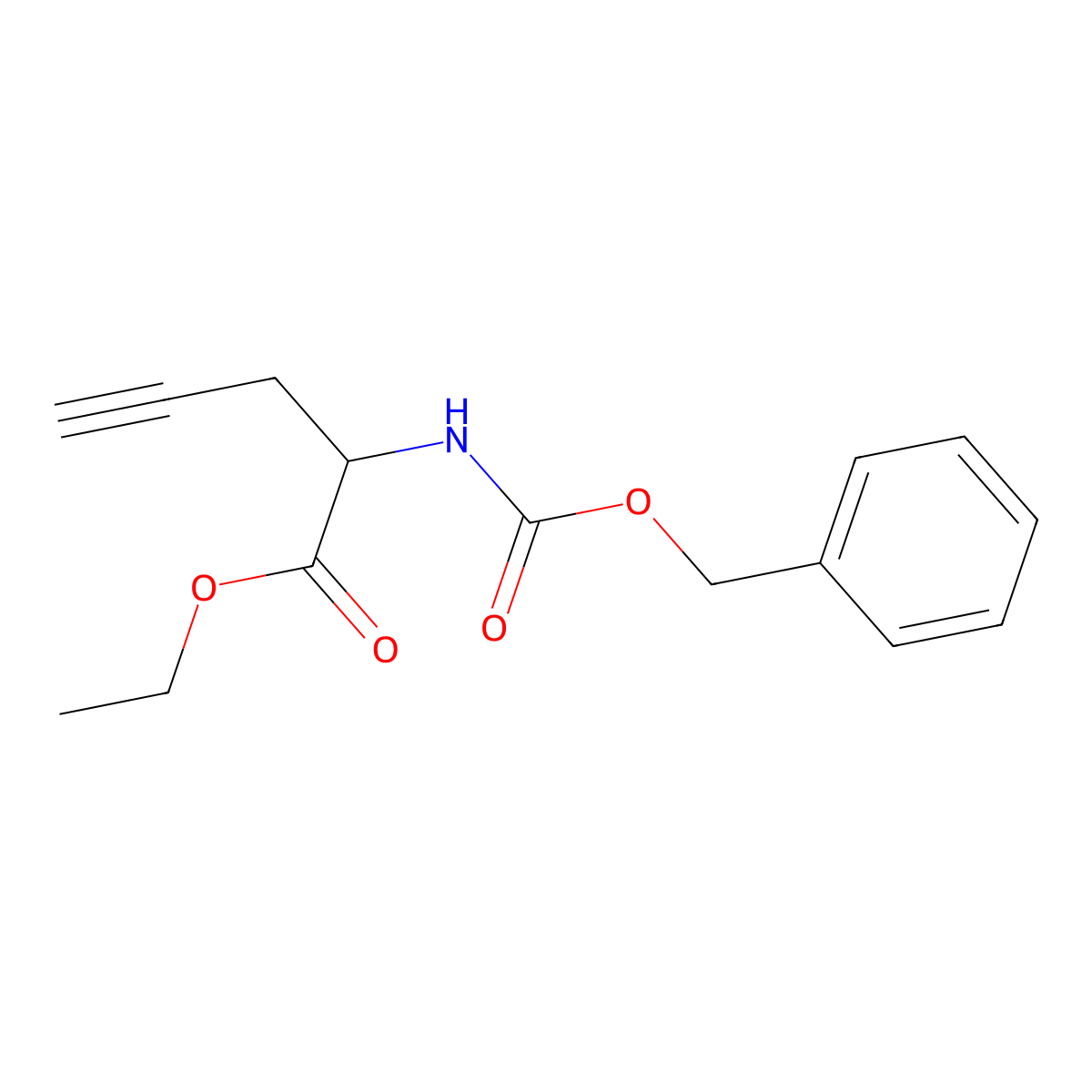 Ethyl 2-{[(benzyloxy)carbonyl]amino}pent-4-ynoate molecular structure, CAS 1186331-41-8