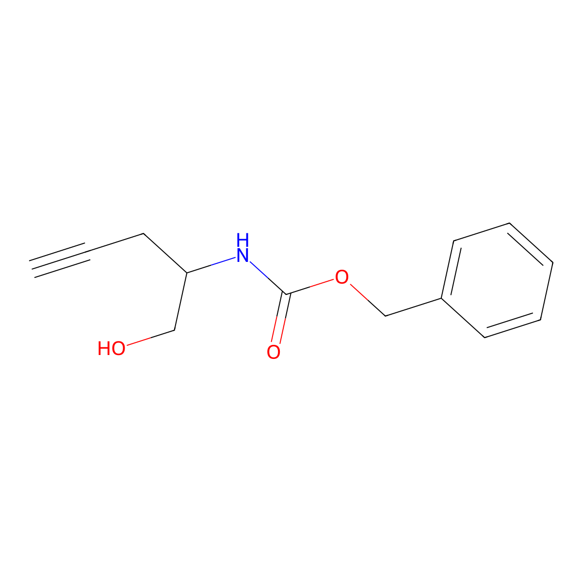benzyl N-(1-hydroxypent-4-yn-2-yl)carbamate molecular structure, CAS 1186331-42-9