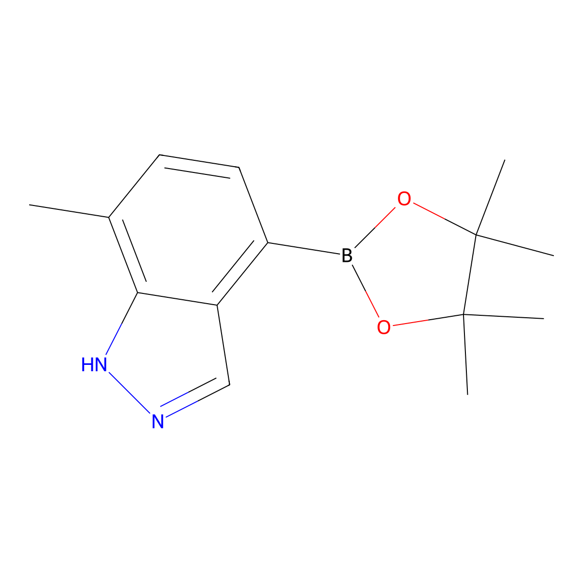 7-methyl-4-(4,4,5,5-tetramethyl-1,3,2-dioxaborolan-2-yl)-1H-indazole molecular structure, CAS 1186334-60-0