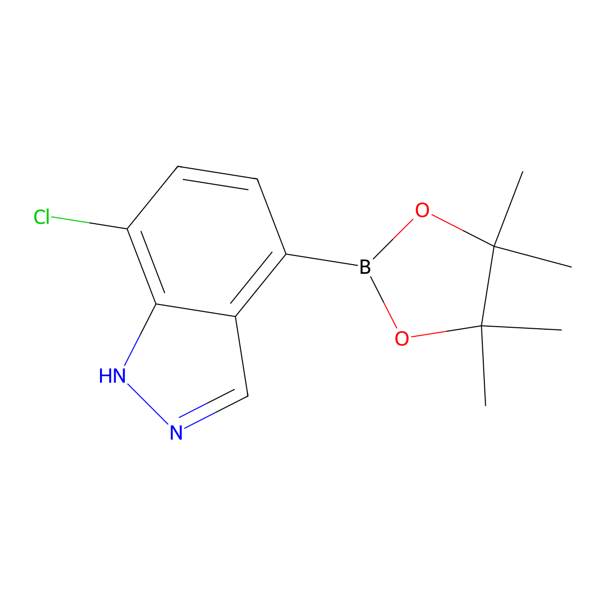 7-chloro-4-(4,4,5,5-tetramethyl-1,3,2-dioxaborolan-2-yl)-1H-indazole molecular structure, CAS 1186334-62-2
