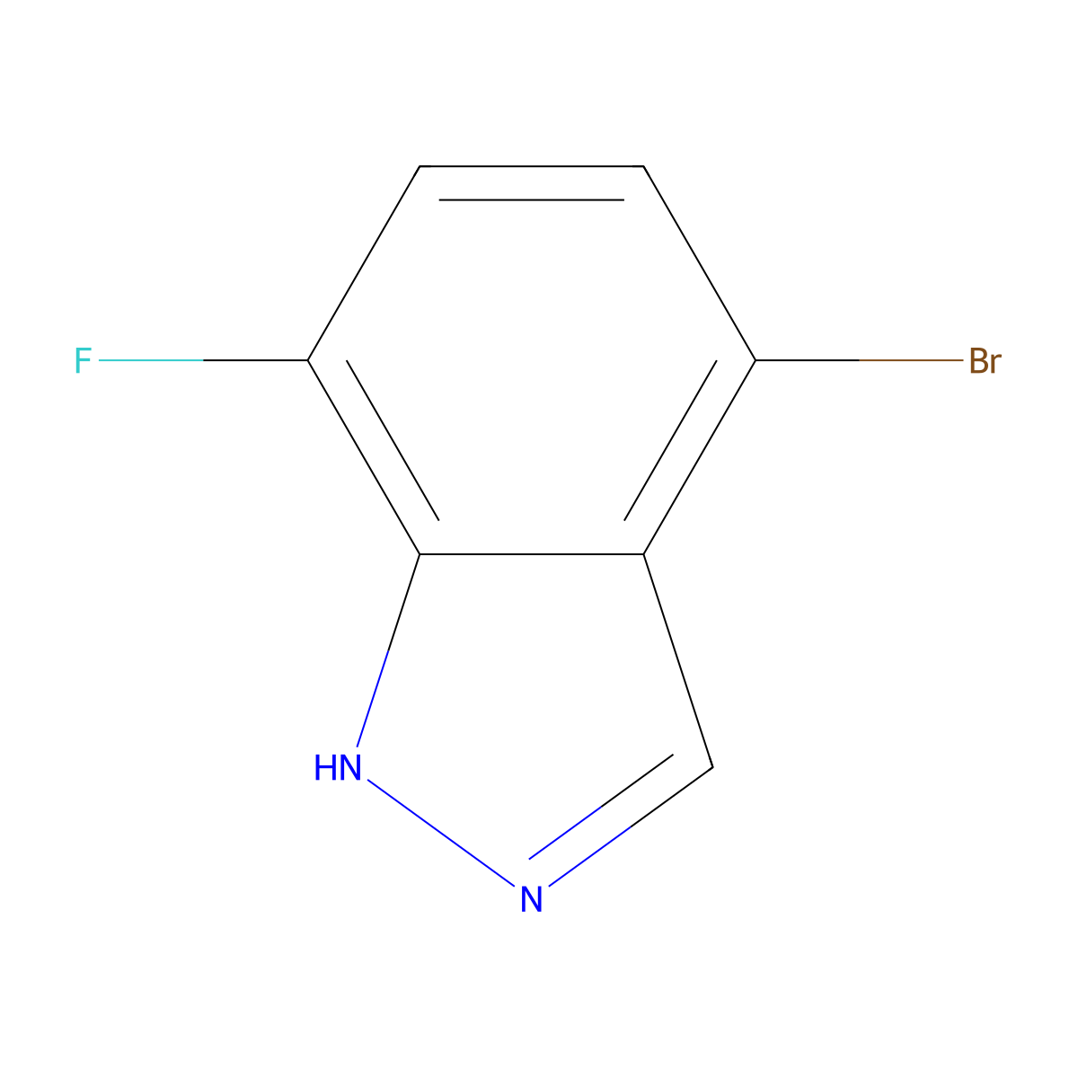 4-Bromo-7-fluoro-1H-indazole molecular structure, CAS 1186334-63-3