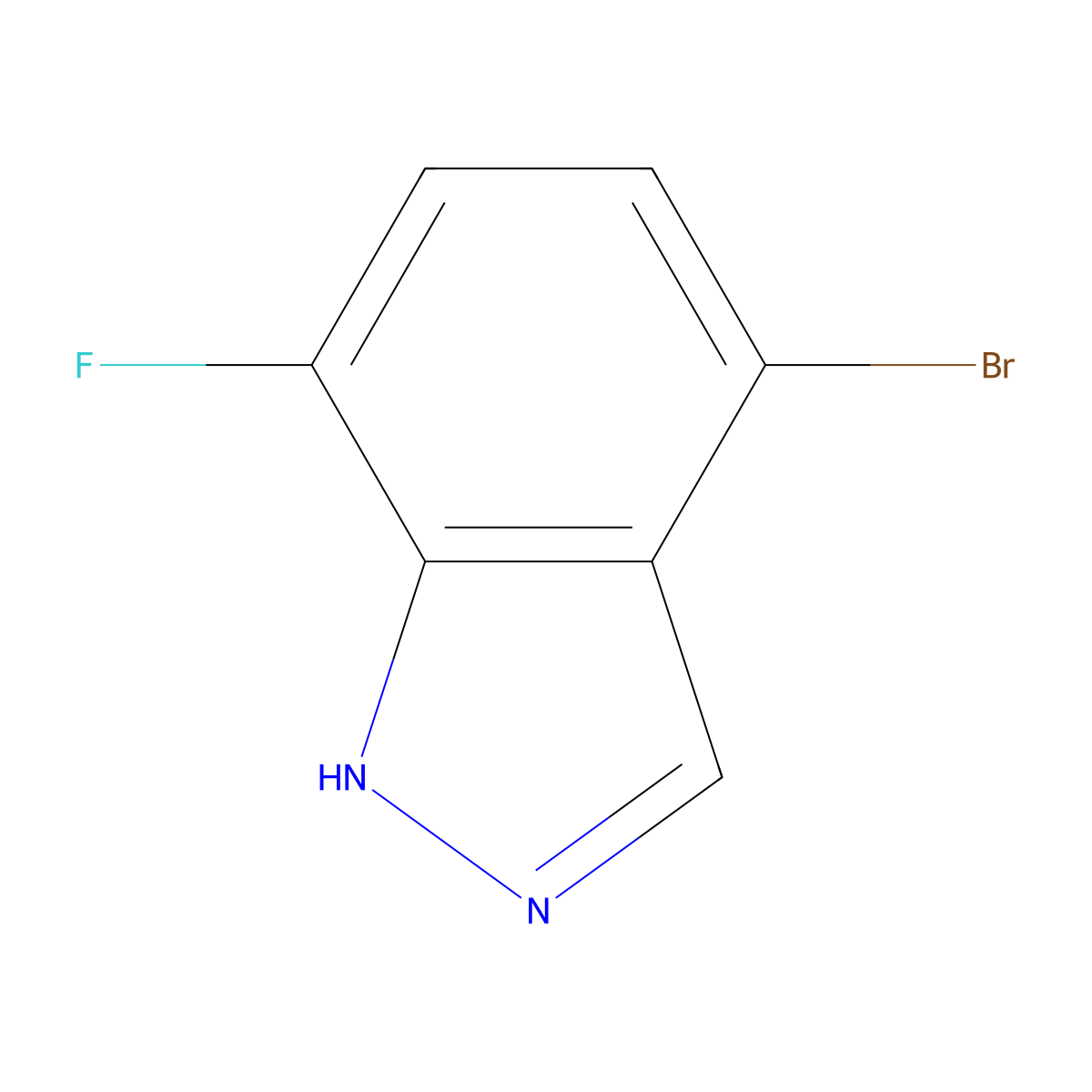 4-Bromo-7-fluoro-1H-indazole molecular structure, CAS 1186334-63-3
