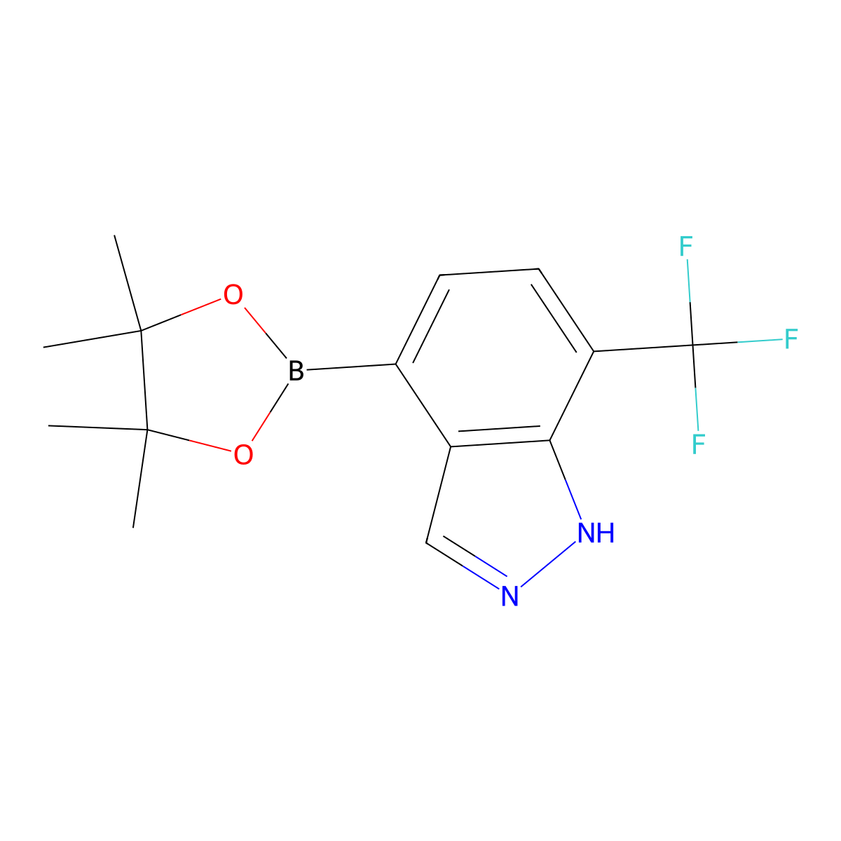 4-(4,4,5,5-Tetramethyl-1,3,2-dioxaborolan-2-yl)-7-(trifluoromethyl)-1H-indazole molecular structure, CAS 1186334-80-4