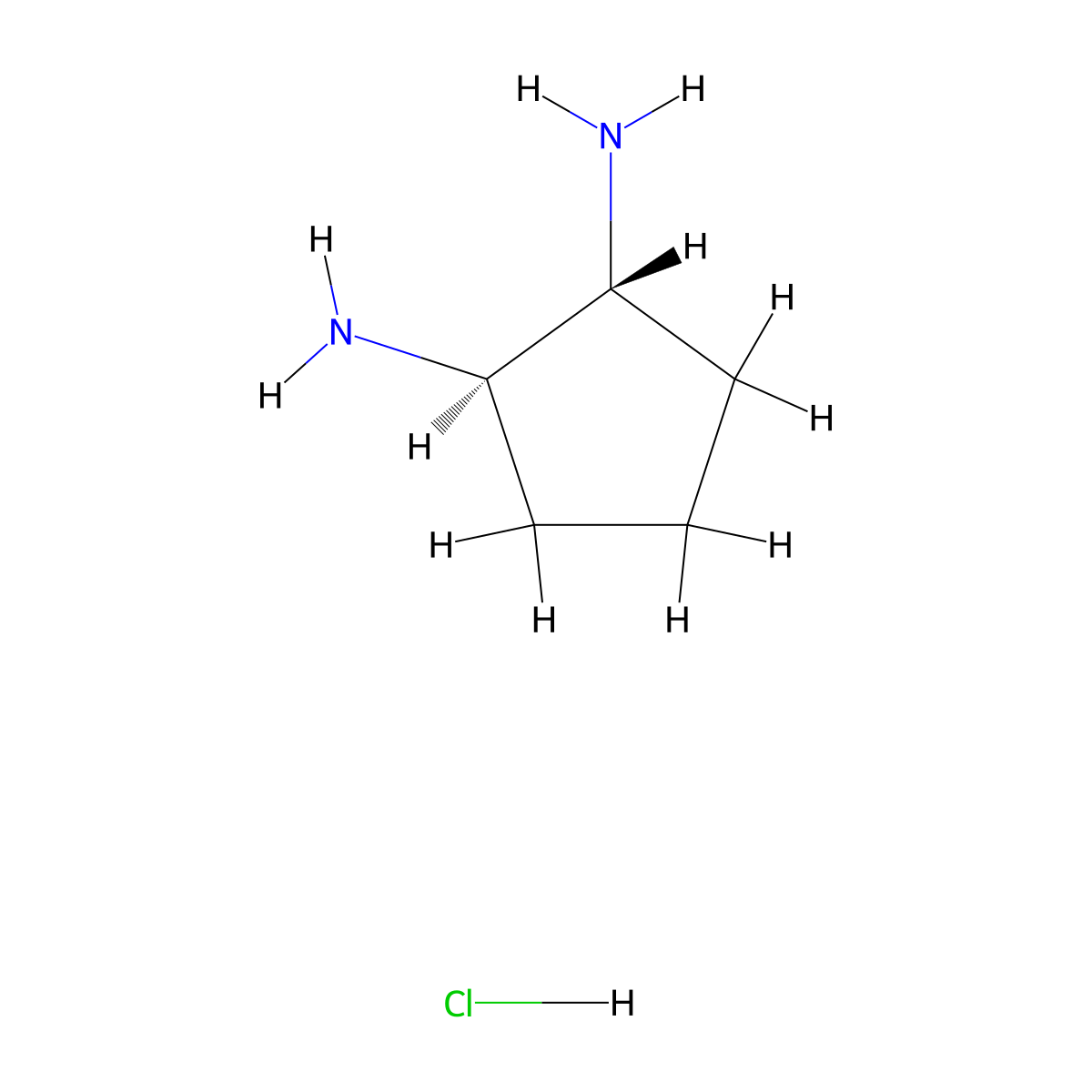 trans-Cyclopentane-1,2-diamine hydrochloride molecular structure, CAS 118634-23-4