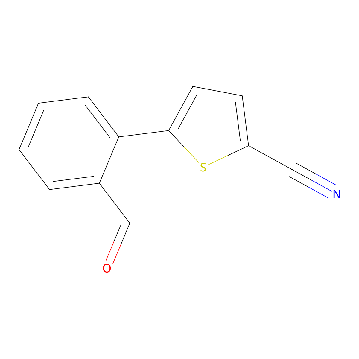5-(2-Formylphenyl)-2-thiophenecarbonitrile molecular structure, CAS 1186368-97-7