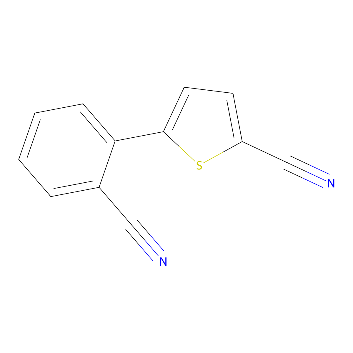 5-(2-Cyanophenyl)-2-thiophenecarbonitrile molecular structure, CAS 1186368-98-8