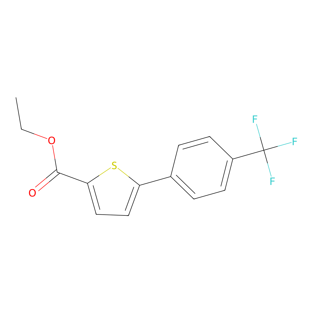 5-[4-(Trifluoromethyl)phenyl]thiophene-2-carboxylic acid ethyl ester molecular structure, CAS 1186369-12-9