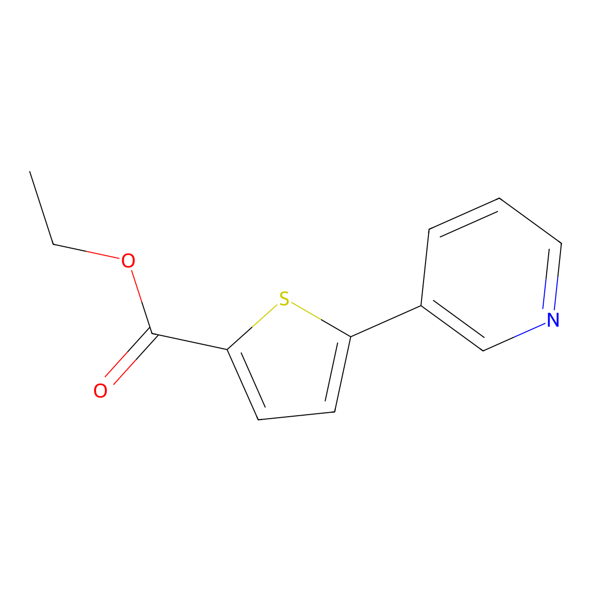 Ethyl 5-(Pyridin-3-yl)thiophene-2-carboxylate molecular structure, CAS 1186369-13-0