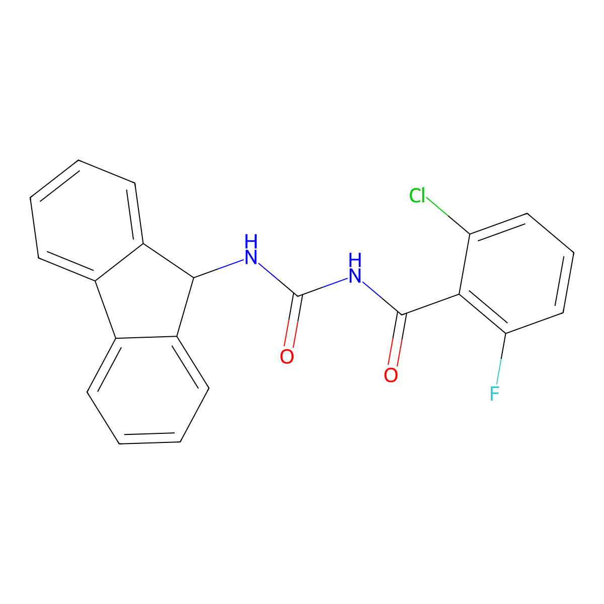2-Chloro-N-[(9H-fluoren-9-ylamino)carbonyl]-6-fluorobenzamide molecular structure, CAS 1186372-20-2
