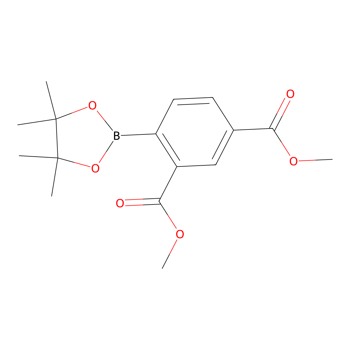 Dimethyl 4-(4,4,5,5-tetramethyl-1,3,2-dioxaborolan-2-yl)isophthalate molecular structure, CAS 1186376-95-3