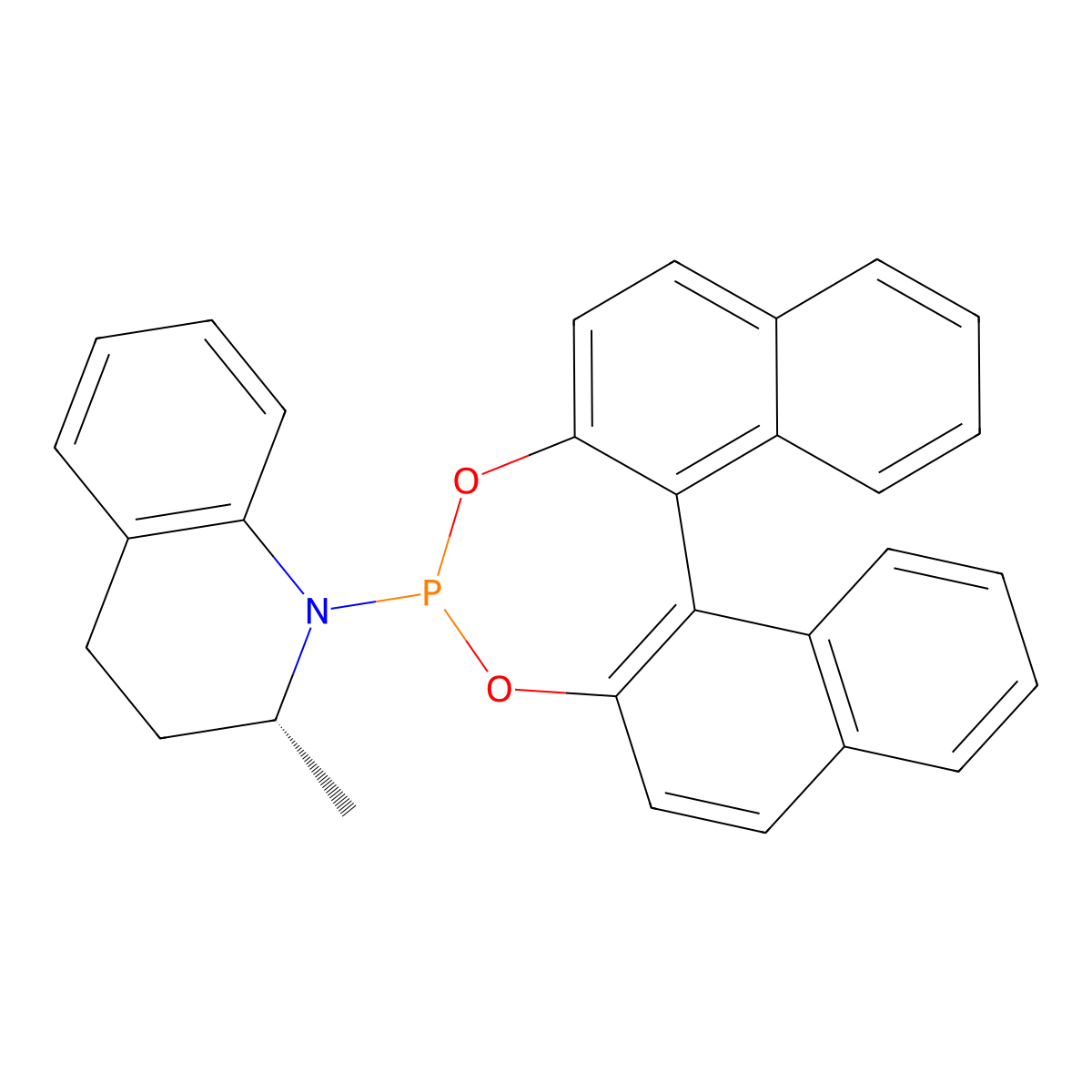 (2R)-1-(11bS)-(Dinaphtho[2,1-d:1',2'-f][1,3,2]dioxaphosphepin-4-yl)-2-methyl-1,2,3,4-tetrahydroquinoline molecular structure, CAS 1186392-32-4