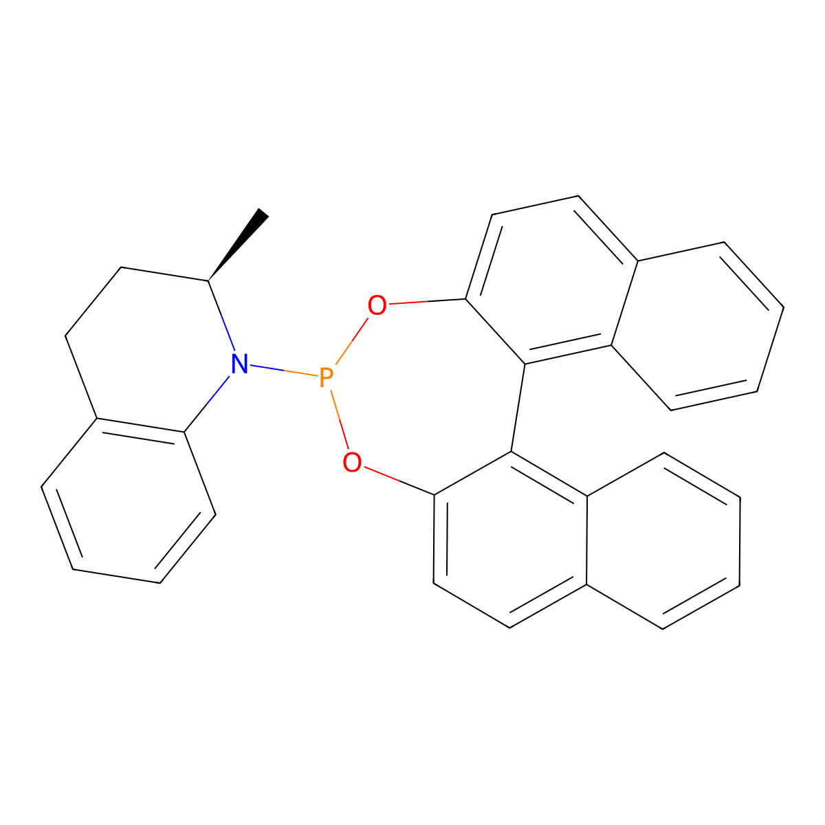 (2R)-1-(11bR)-(Dinaphtho[2,1-d:1',2'-f][1,3,2]dioxaphosphepin-4-yl)-2-methyl-1,2,3,4-tetrahydroquinoline molecular structure, CAS 1186392-43-7