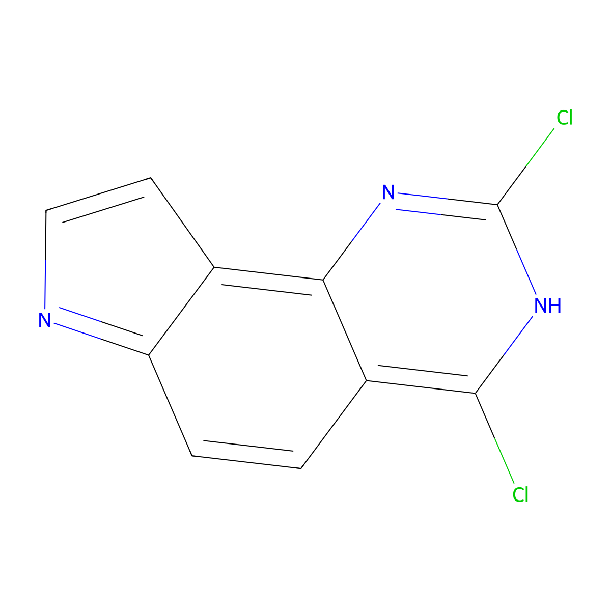 2,4-dichloro-7H-pyrrolo[2,3-h]quinazoline molecular structure, CAS 1186401-17-1