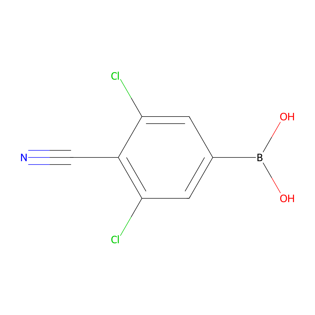 (3,5-Dichloro-4-cyanophenyl)boronic acid molecular structure, CAS 1186403-16-6
