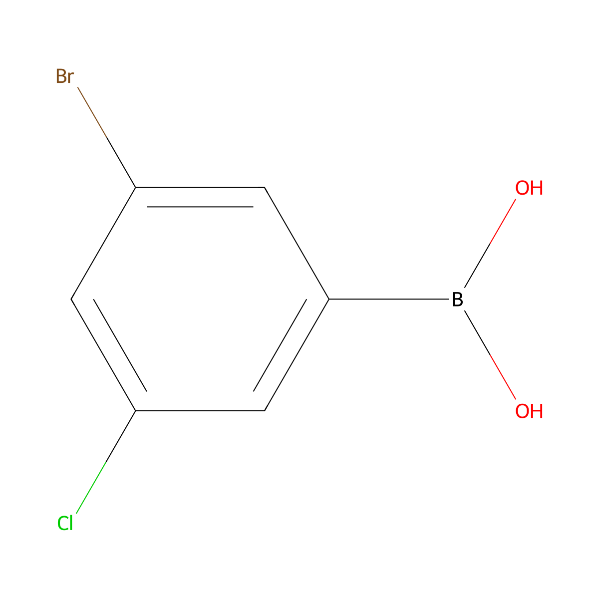 (3-Bromo-5-chlorophenyl)boronic acid molecular structure, CAS 1186403-17-7