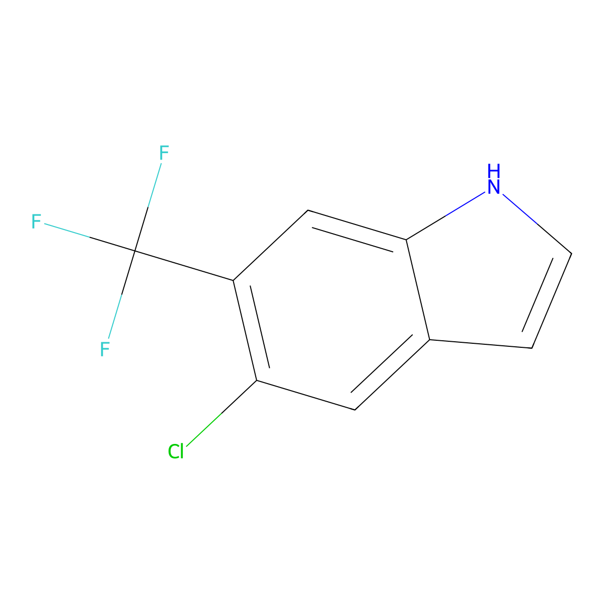 5-chloro-6-(trifluoromethyl)-1H-indole molecular structure, CAS 1186404-60-3