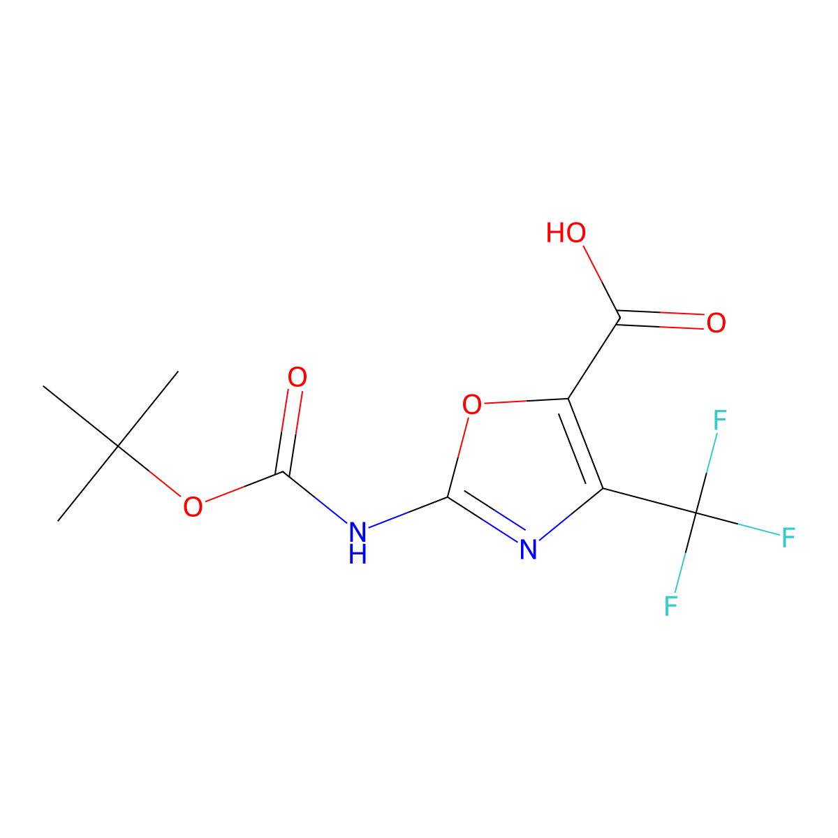 2-[(Tert-butoxycarbonyl)amino]-4-(trifluoromethyl)-1,3-oxazole-5-carboxylic acid molecular structure, CAS 1186404-80-7