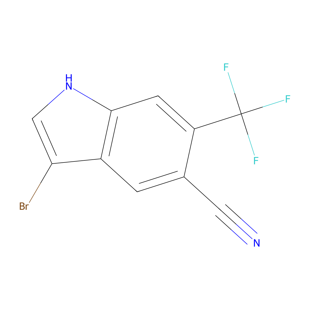 3-bromo-6-(trifluoromethyl)-1H-indole-5-carbonitrile molecular structure, CAS 1186404-83-0