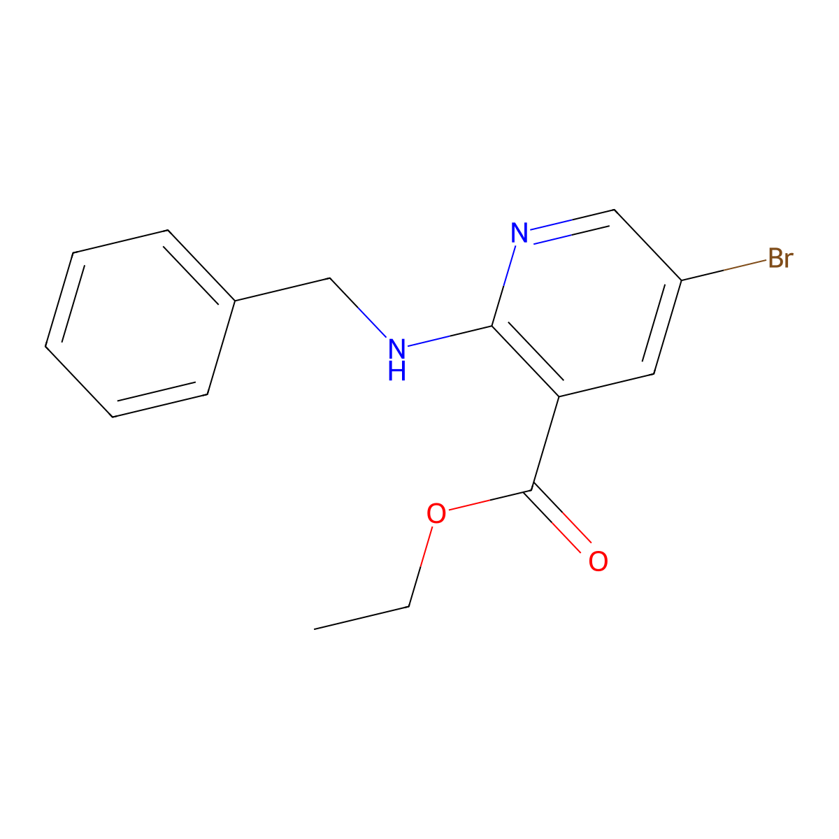 Ethyl 2-(benzylamino)-5-bromonicotinate molecular structure, CAS 1186404-92-1