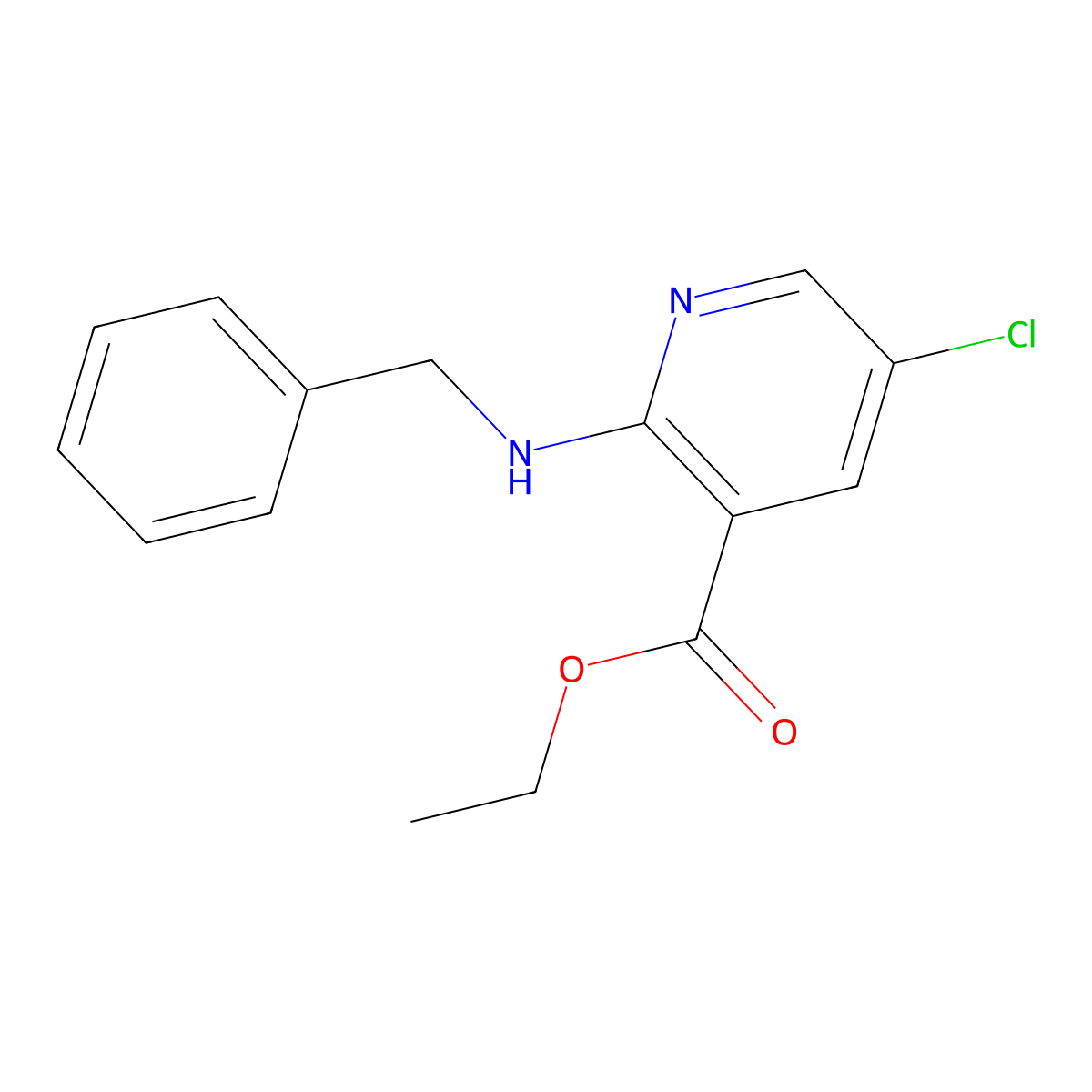 Ethyl 2-(benzylamino)-5-chloronicotinate molecular structure, CAS 1186405-01-5