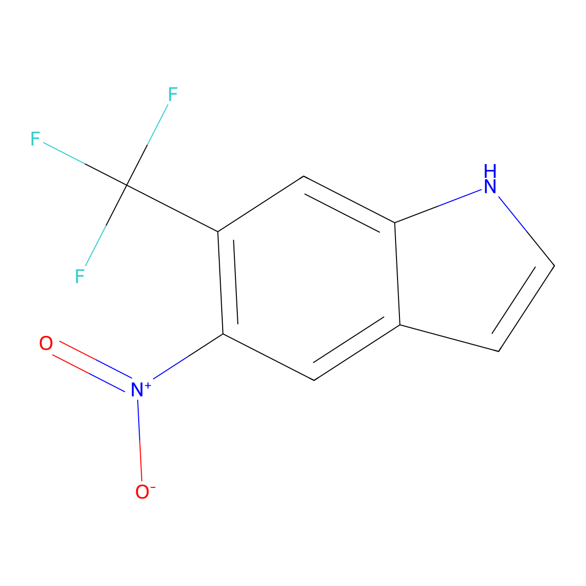 5-nitro-6-(trifluoromethyl)-1H-indole molecular structure, CAS 1186405-05-9