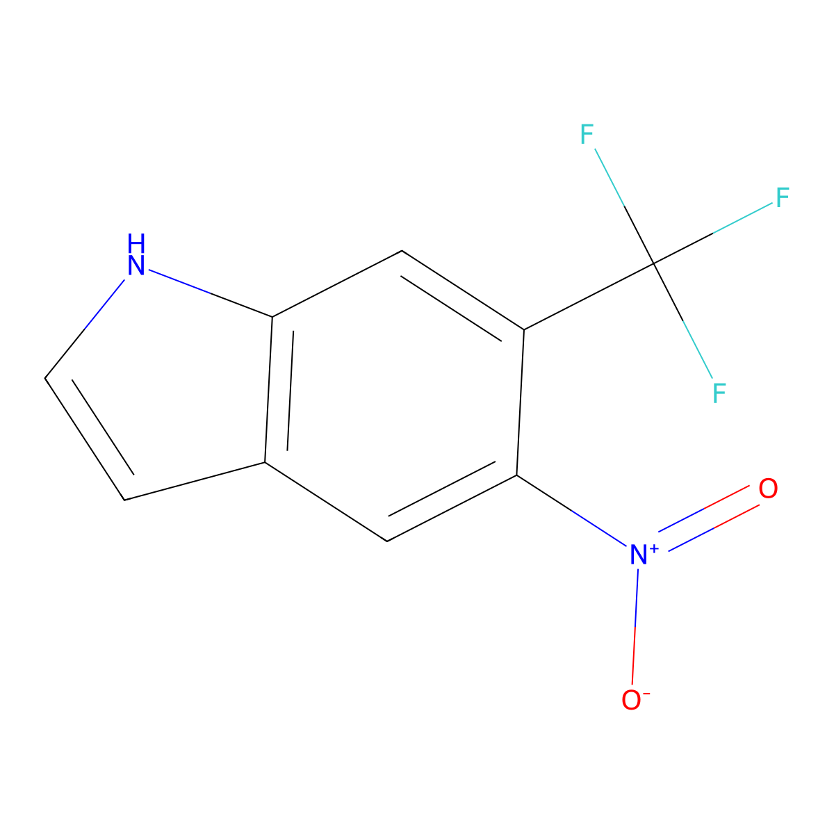 5-nitro-6-(trifluoromethyl)-1H-indole molecular structure, CAS 1186405-05-9