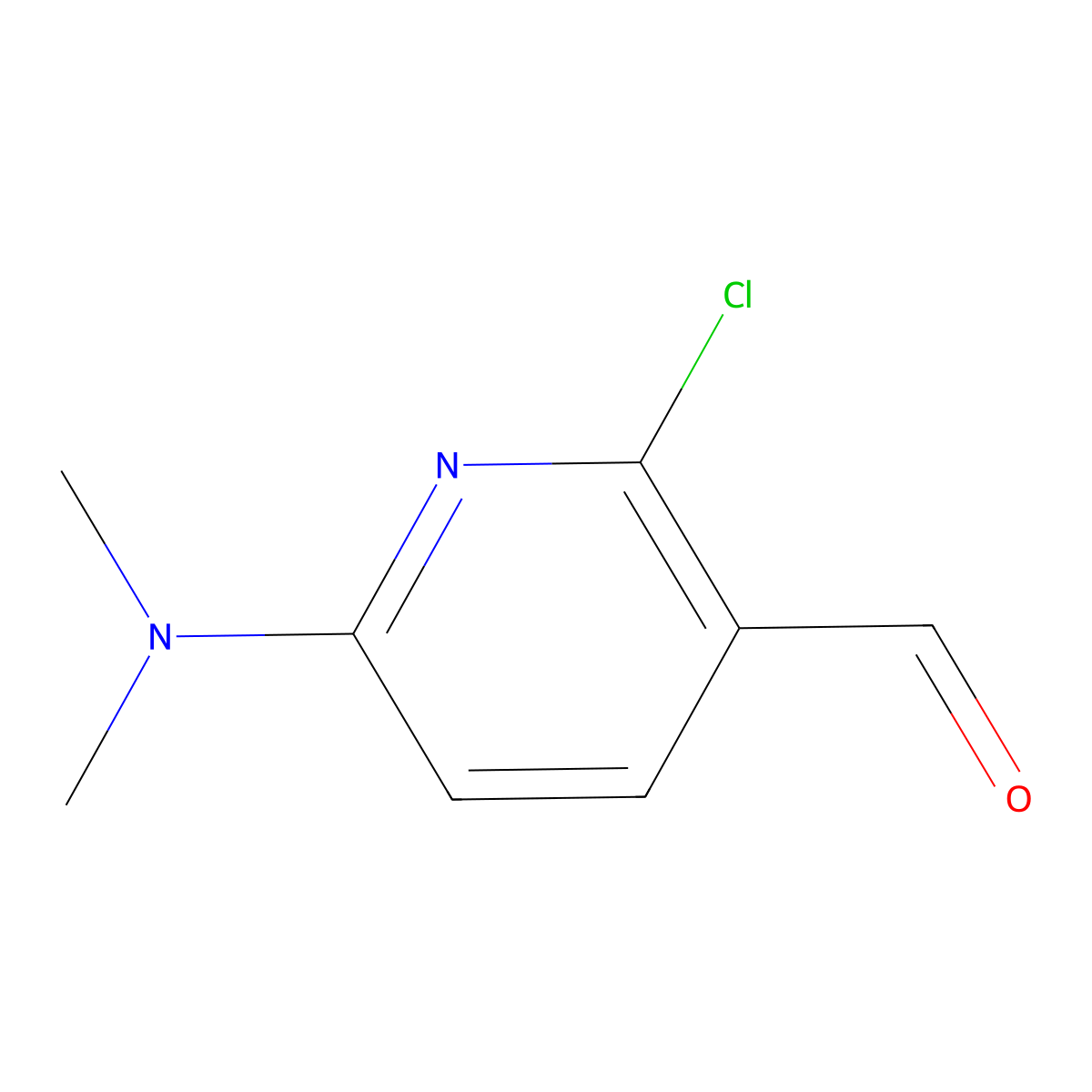 2-Chloro-6-(dimethylamino)pyridine-3-carbaldehyde molecular structure, CAS 1186405-06-0