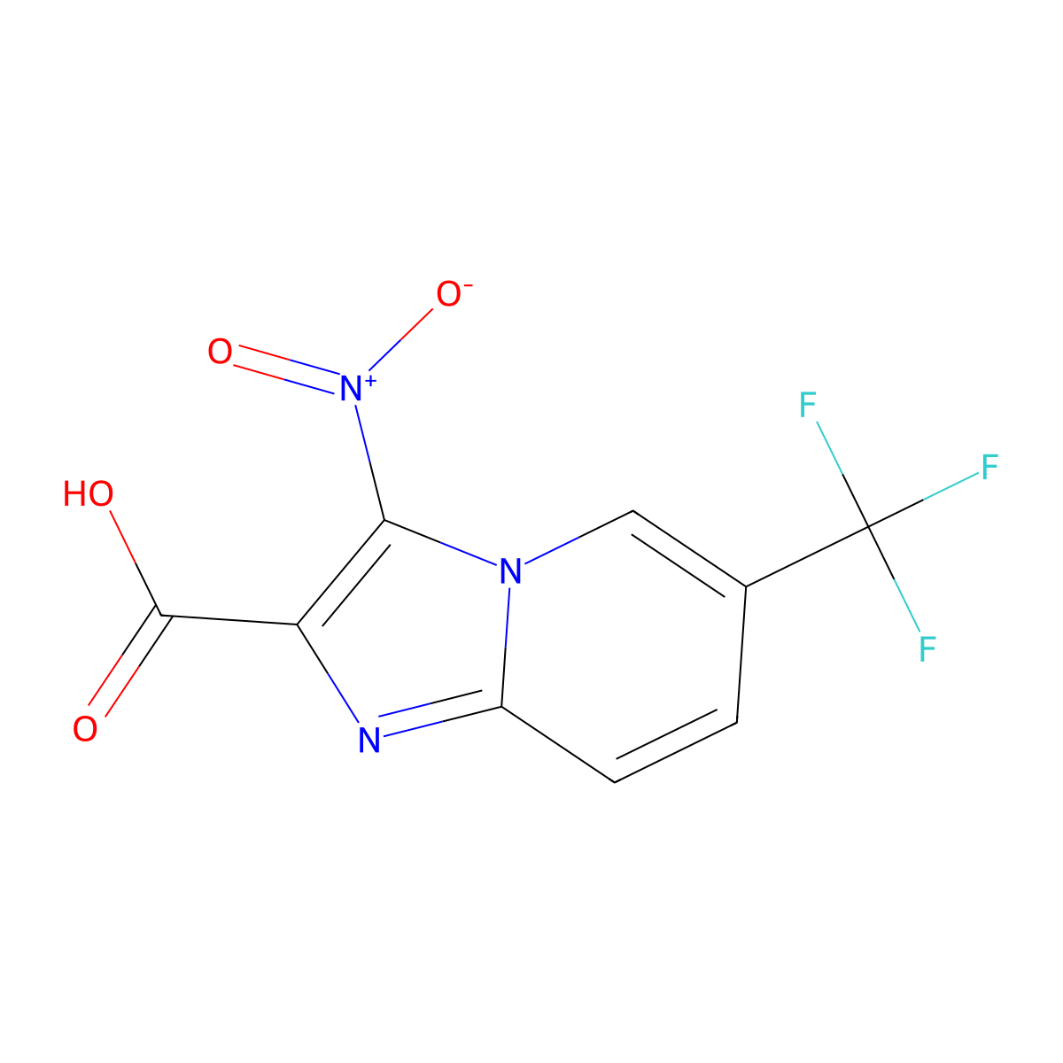 3-Nitro-6-(trifluoromethyl)imidazo[1,2-a]pyridine-2-carboxylic acid molecular structure, CAS 1186405-07-1