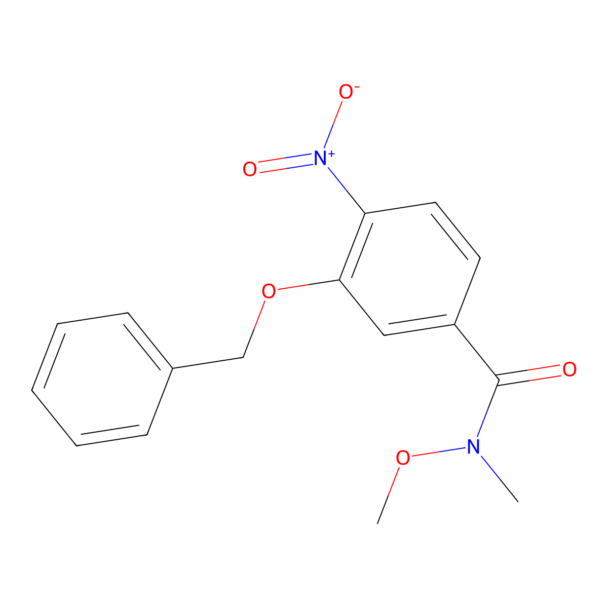 3-(Benzyloxy)-N-methoxy-N-methyl-4-nitrobenzamide molecular structure, CAS 1186405-08-2