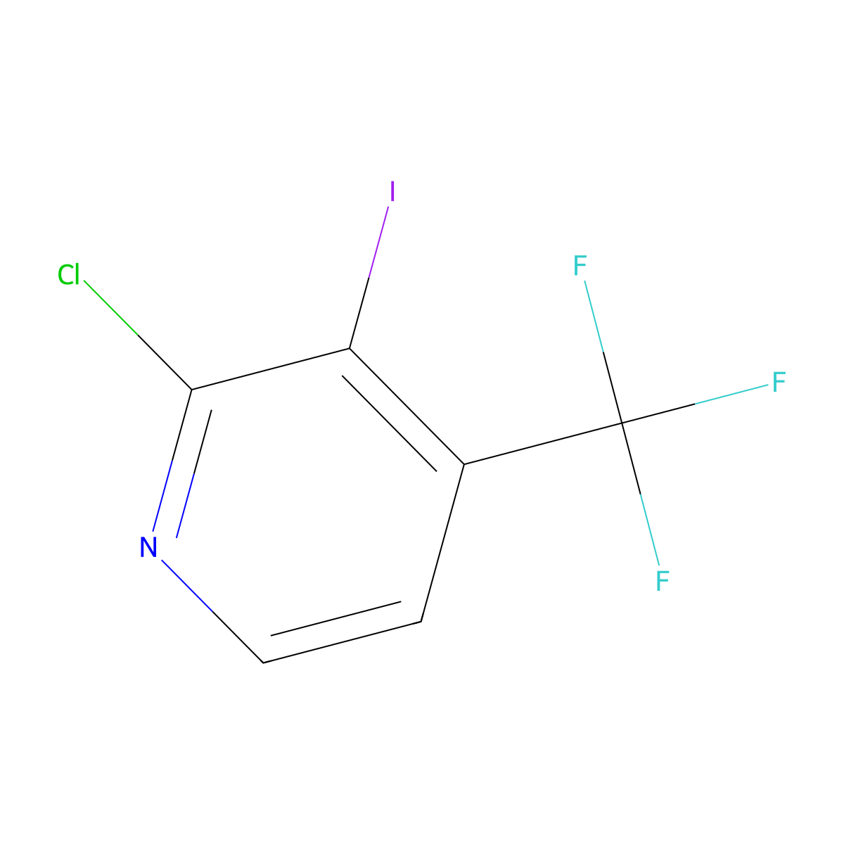 2-Chloro-3-iodo-4-(trifluoromethyl)pyridine molecular structure, CAS 1186405-09-3