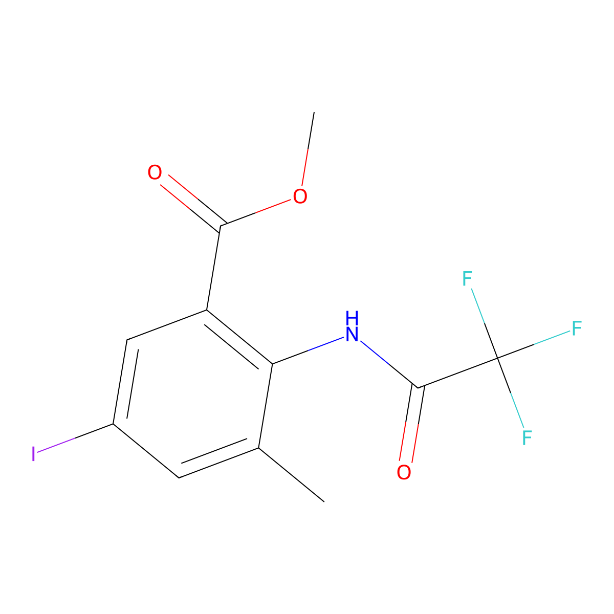 Methyl 5-iodo-3-methyl-2-[(2,2,2-trifluoroacetyl)-amino]benzenecarboxylate molecular structure, CAS 1186405-10-6