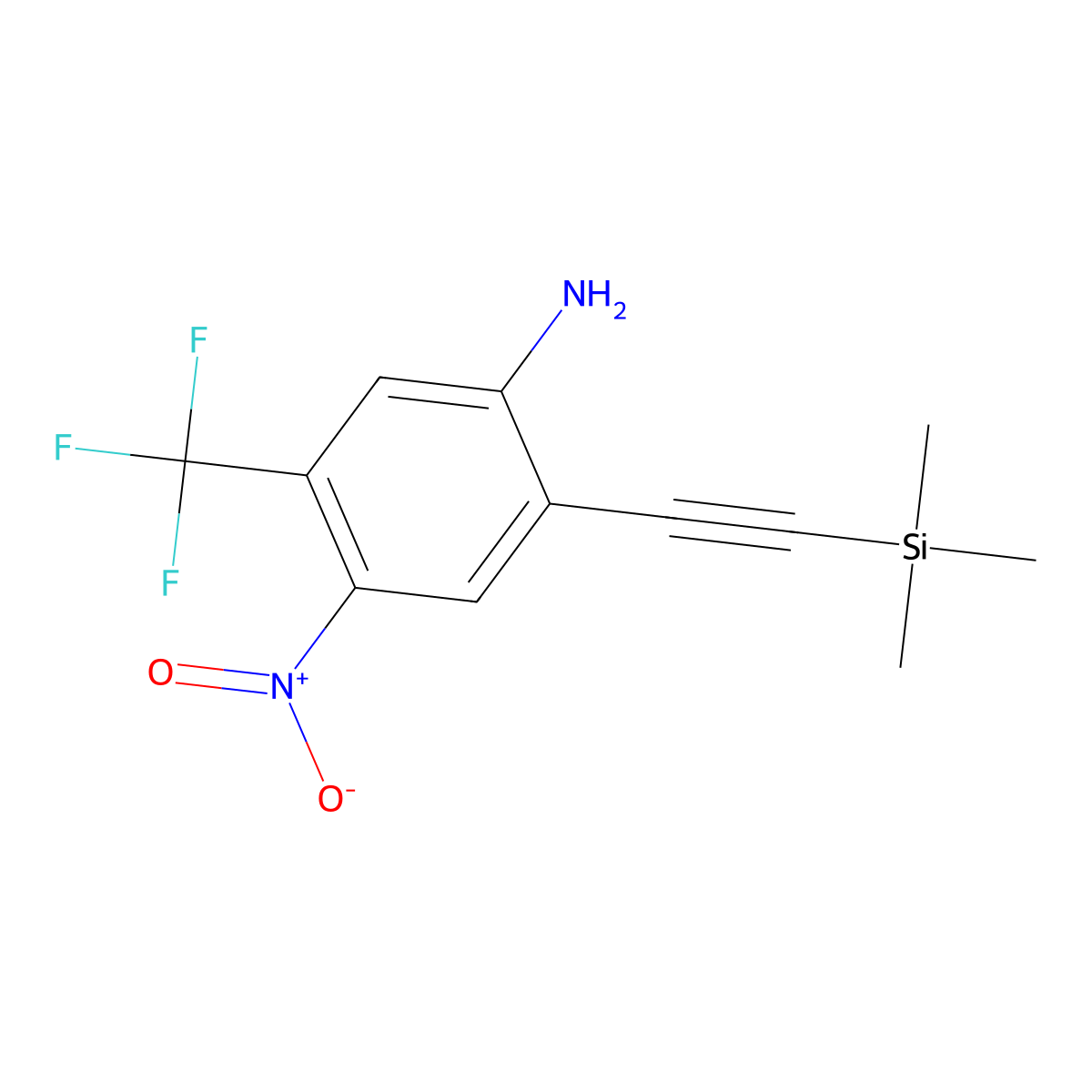 4-Nitro-5-(trifluoromethyl)-2-[2-(trimethylsilyl)ethynyl]phenylamine molecular structure, CAS 1186405-13-9
