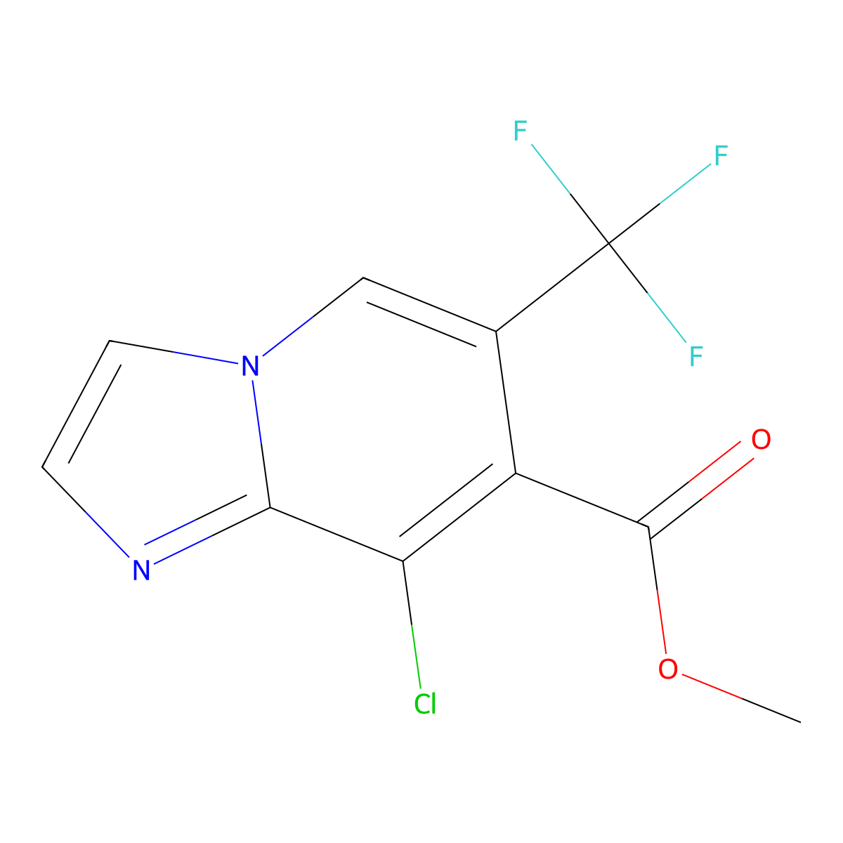 Methyl 8-chloro-6-(trifluoromethyl)imidazo[1,2-a]pyridine-7-carboxylate molecular structure, CAS 1186405-14-0