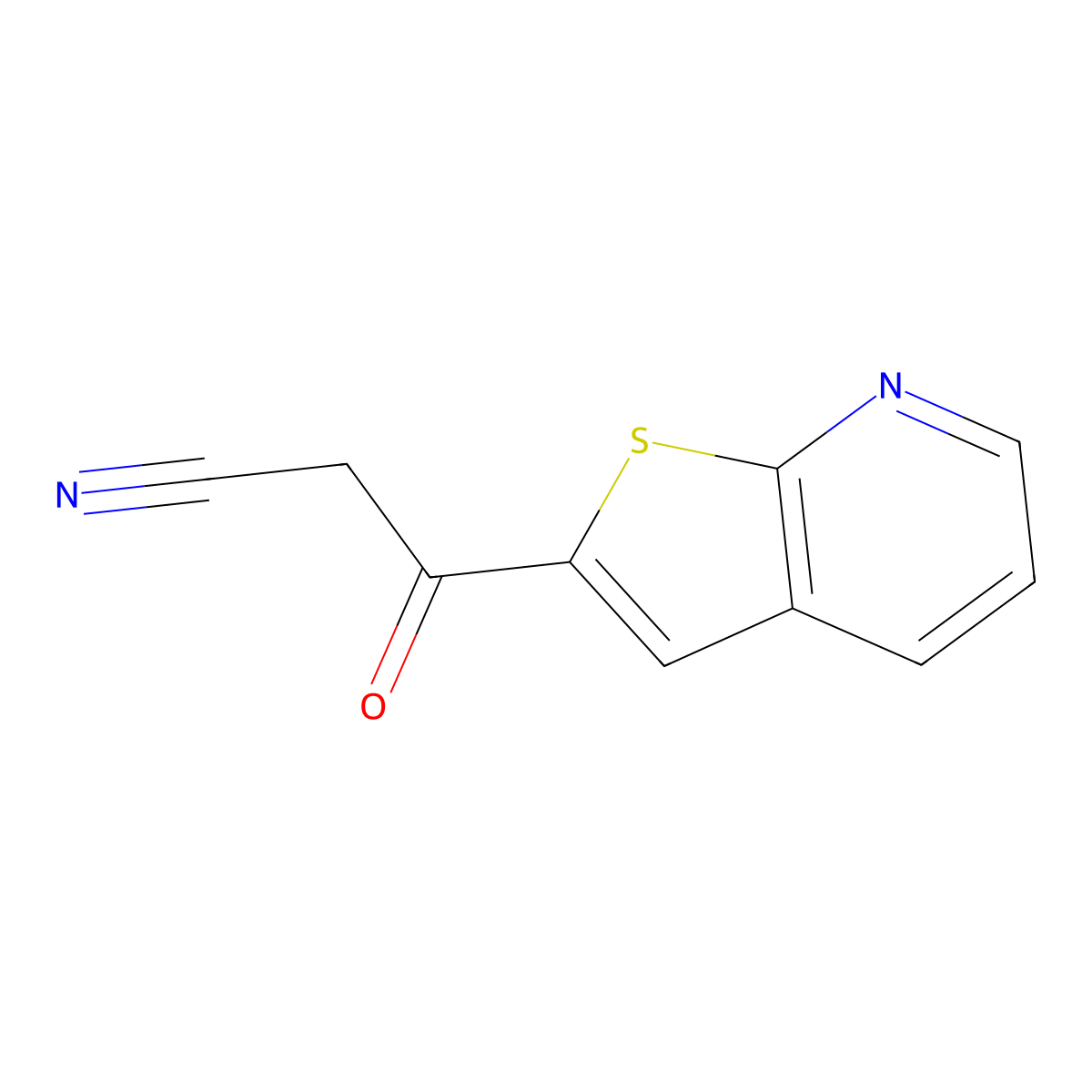3-Oxo-3-thieno[2,3-b]pyridin-2-ylpropanenitrile molecular structure, CAS 1186405-15-1