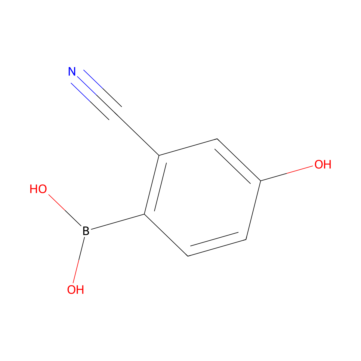 (2-Cyano-4-hydroxyphenyl)boronic acid molecular structure, CAS 1186420-91-6