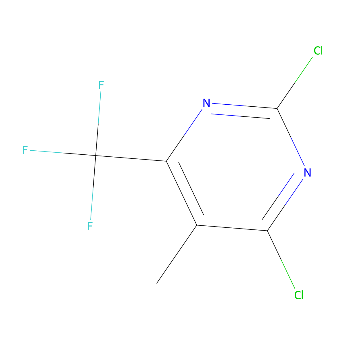 2,4-Dichloro-5-methyl-6-(trifluoromethyl)pyrimidine molecular structure, CAS 1186423-90-4