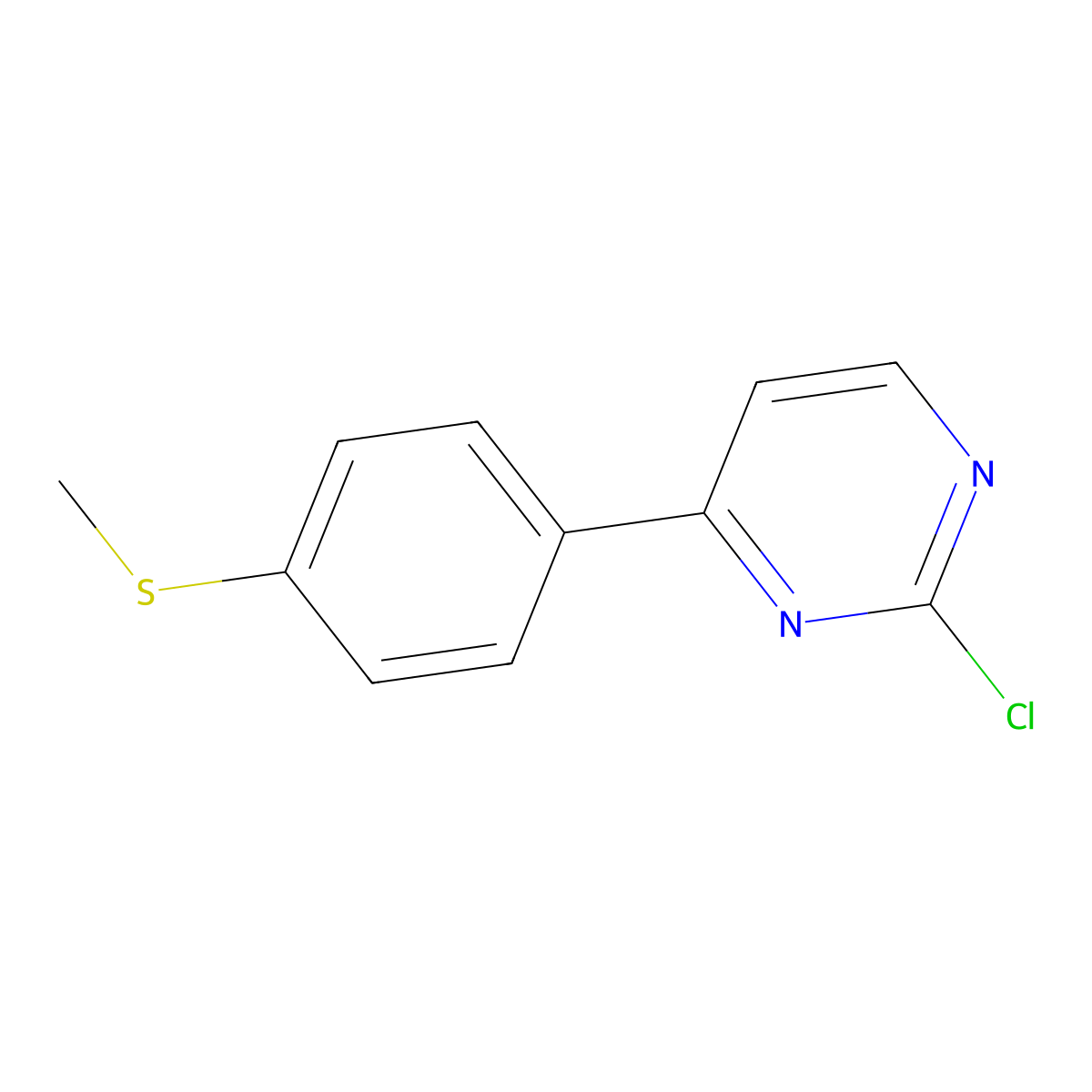 2-Chloro-4-(4-(methylthio)phenyl)pyrimidine molecular structure, CAS 1186423-95-9