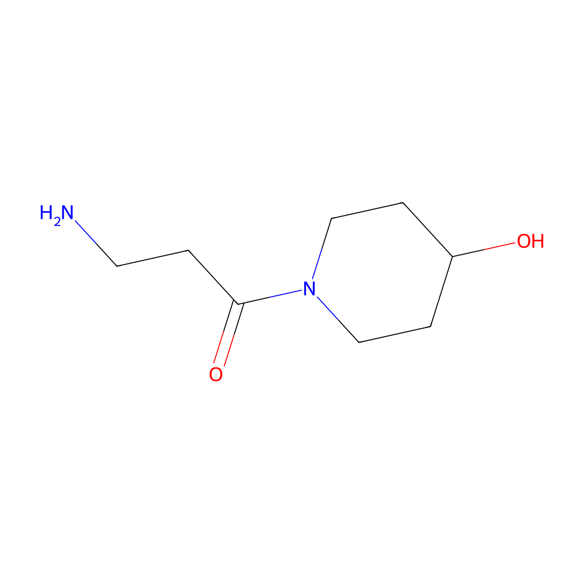 3-Amino-1-(4-hydroxypiperidin-1-yl)propan-1-one molecular structure, CAS 118643-41-7