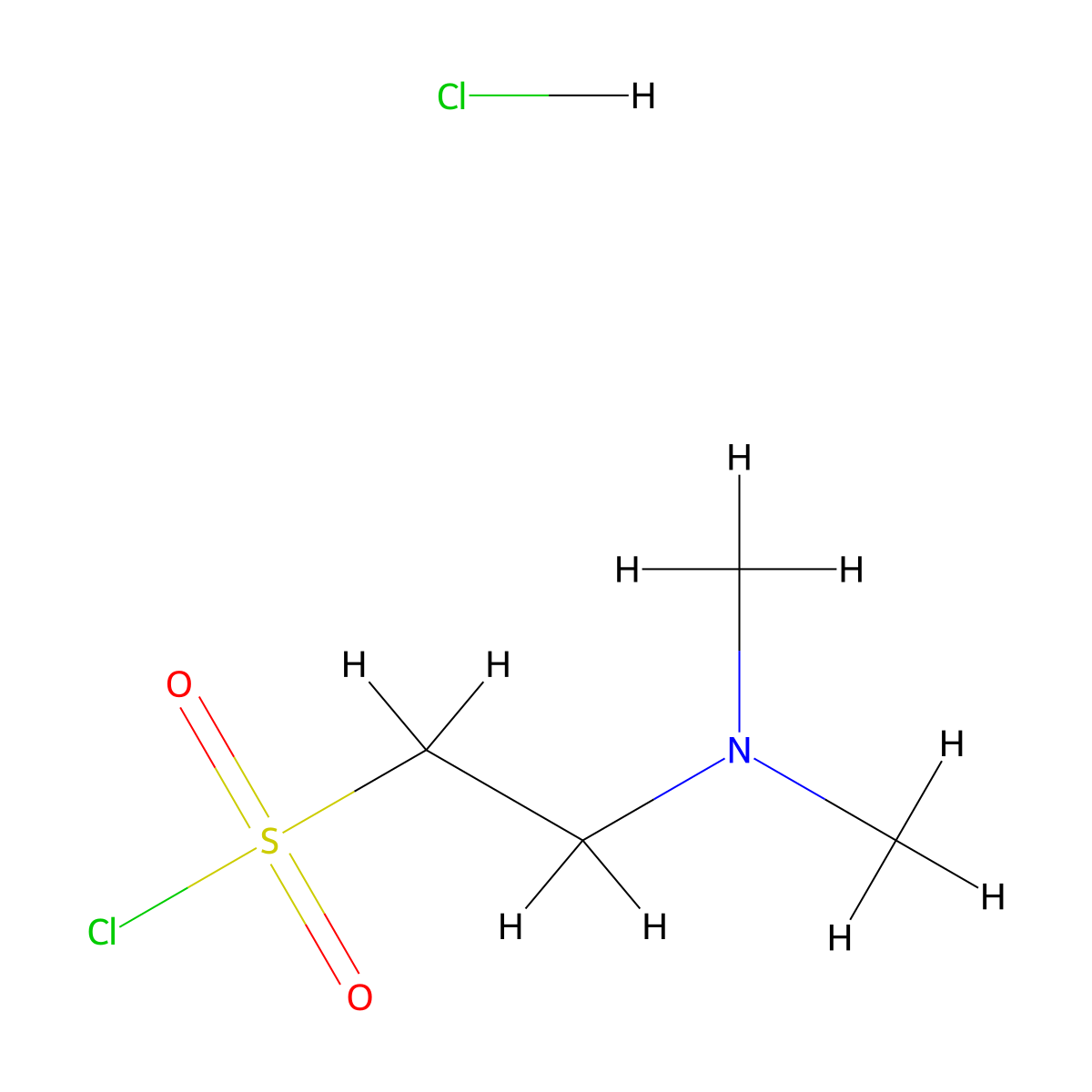 2-(Dimethylamino)ethane-1-sulfonyl chloride hydrochloride molecular structure, CAS 118646-39-2