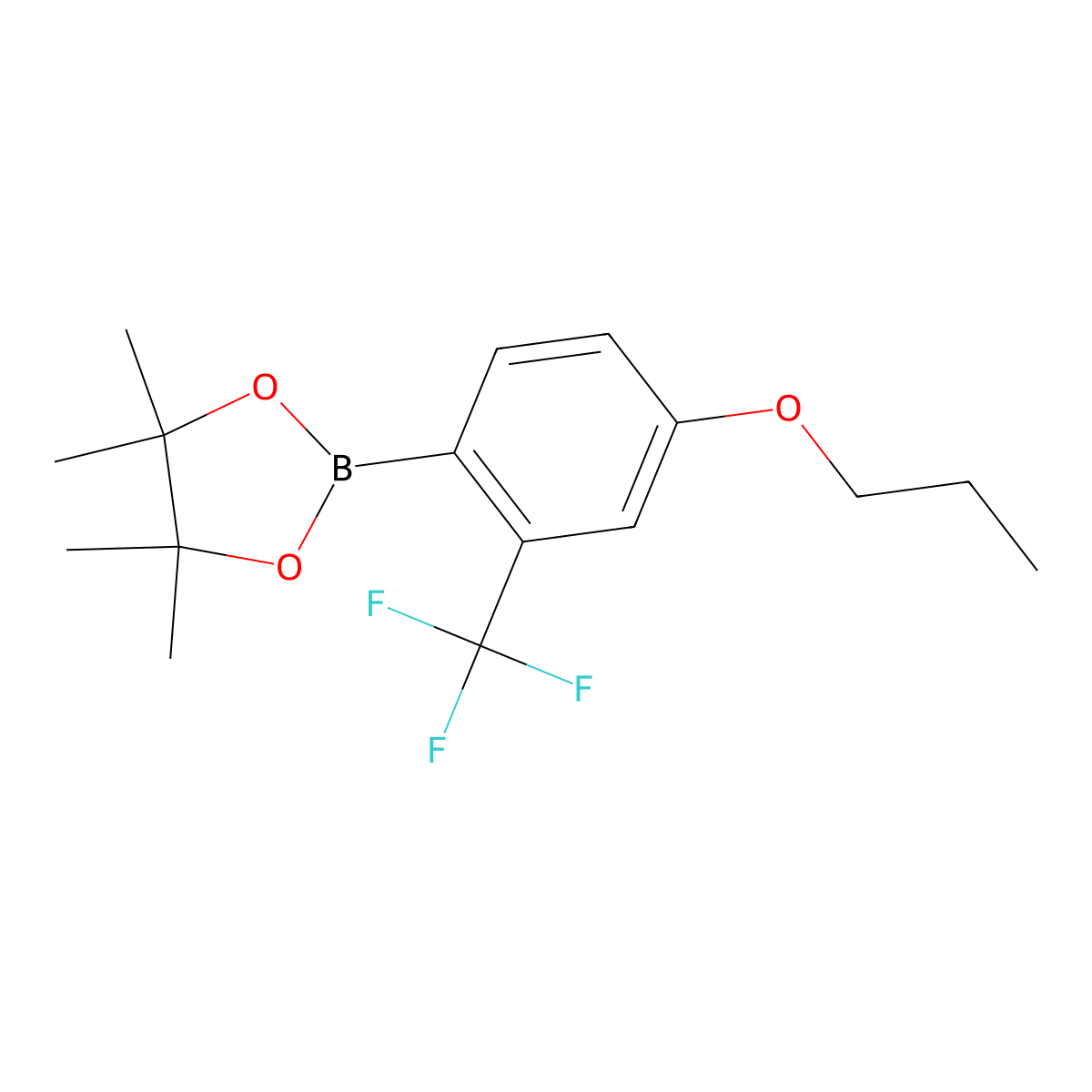 4,4,5,5-Tetramethyl-2-(4-propoxy-2-(trifluoromethyl)phenyl)-1,3,2-dioxaborolane molecular structure, CAS 1186482-12-1