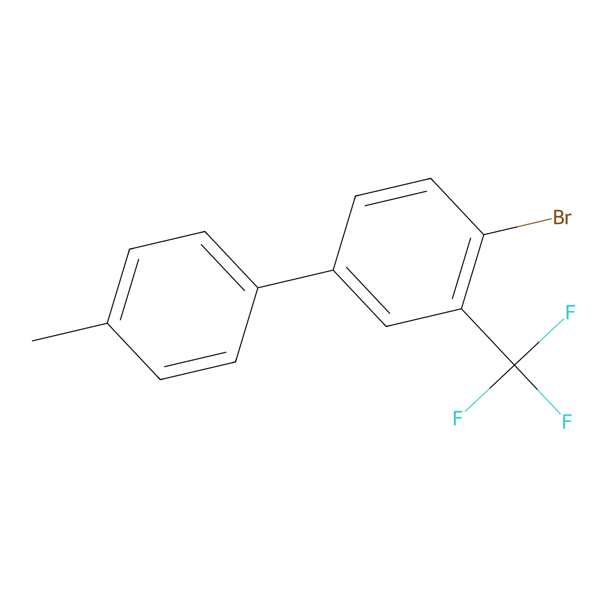 4-Bromo-4'-methyl-3-(trifluoromethyl)-1,1'-biphenyl molecular structure, CAS 1186482-67-6