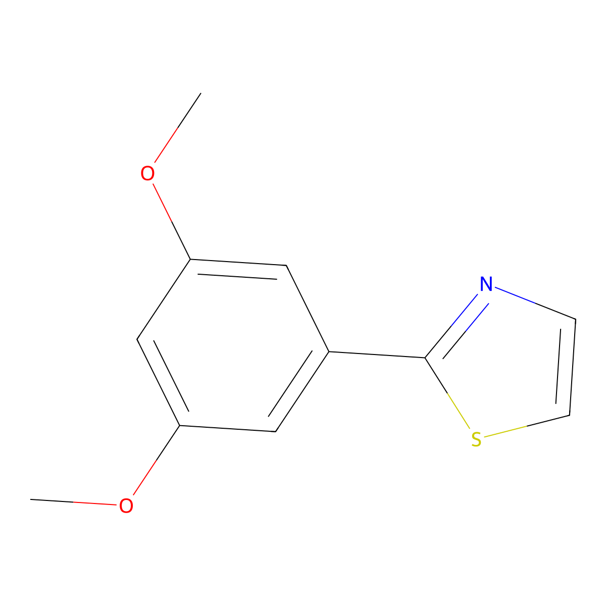 2-(3,5-Dimethoxyphenyl)thiazole molecular structure, CAS 1186493-24-2