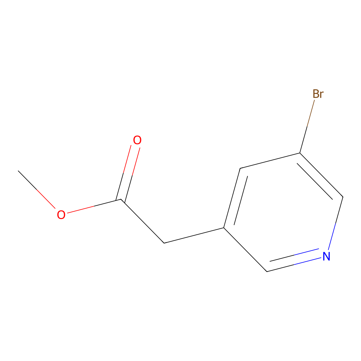Methyl 2-(5-bromopyridin-3-yl)acetate molecular structure, CAS 118650-08-1