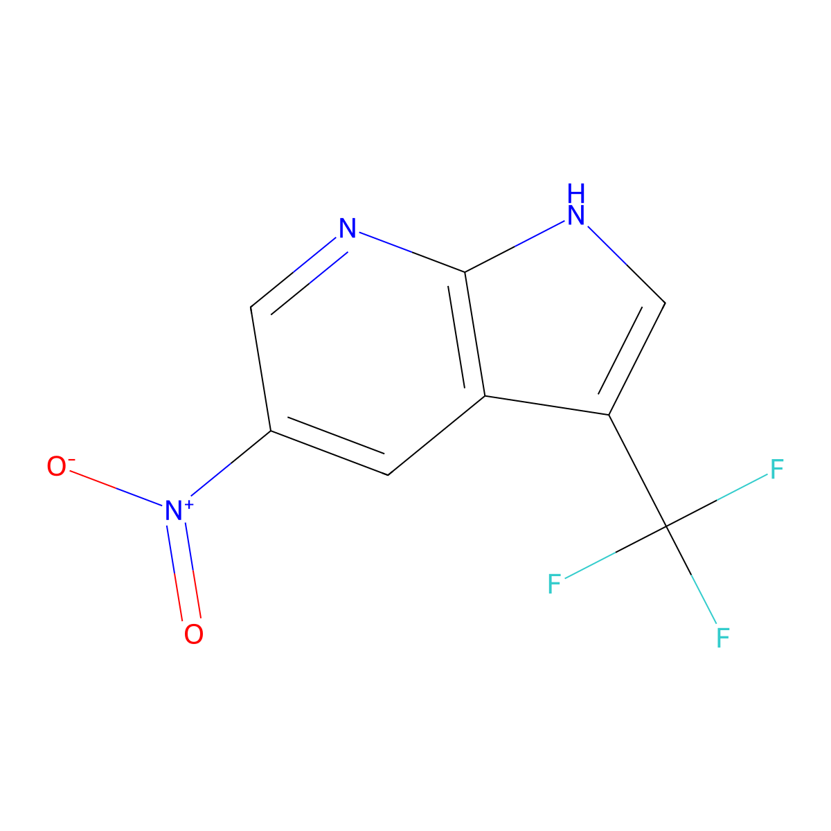 5-Nitro-3-(trifluoromethyl)-1H-pyrrolo[2,3-B]pyridine molecular structure, CAS 1186501-72-3