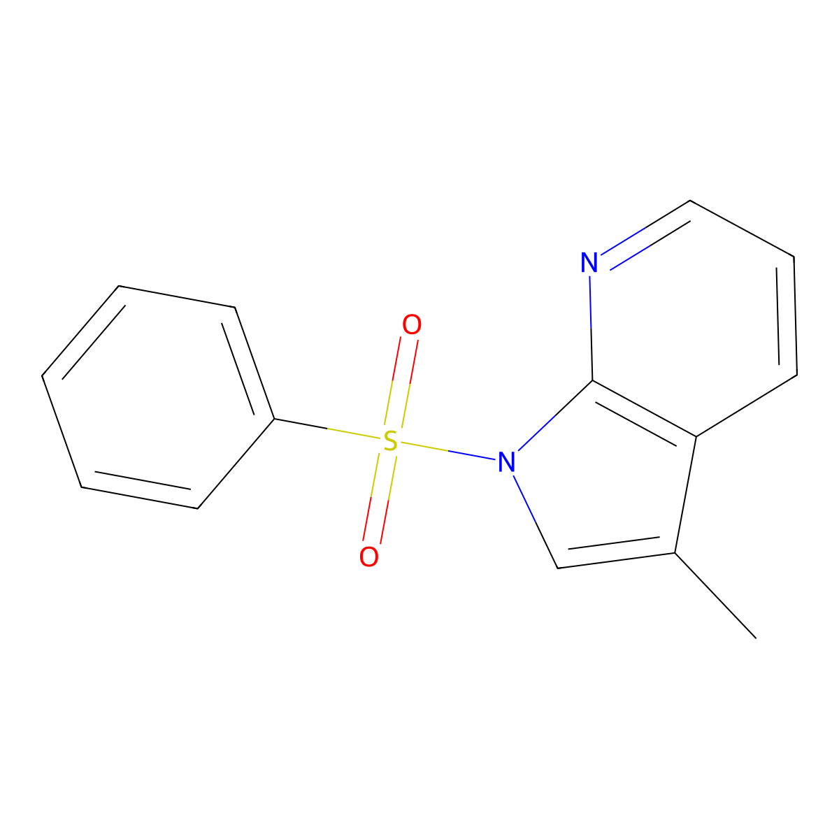 1H-pyrrolo[2,3-b]pyridine, 3-methyl-1-(phenylsulfonyl)- molecular structure, CAS 1186501-89-2