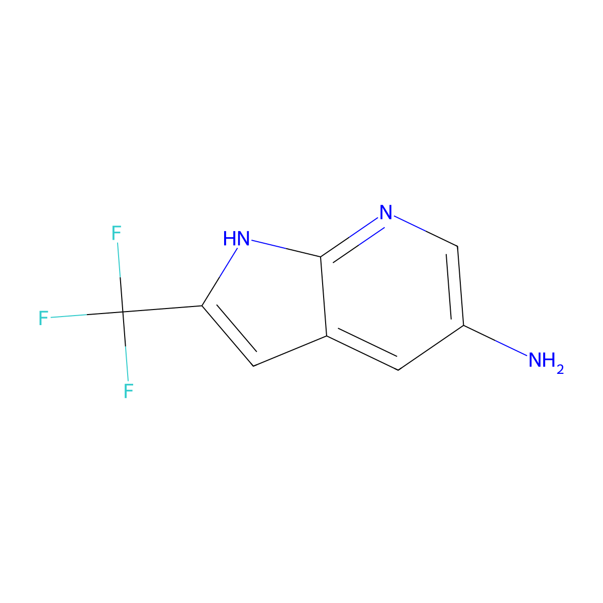 2-(Trifluoromethyl)-1H-pyrrolo[2,3-b]pyridin-5-amine molecular structure, CAS 1186502-40-8
