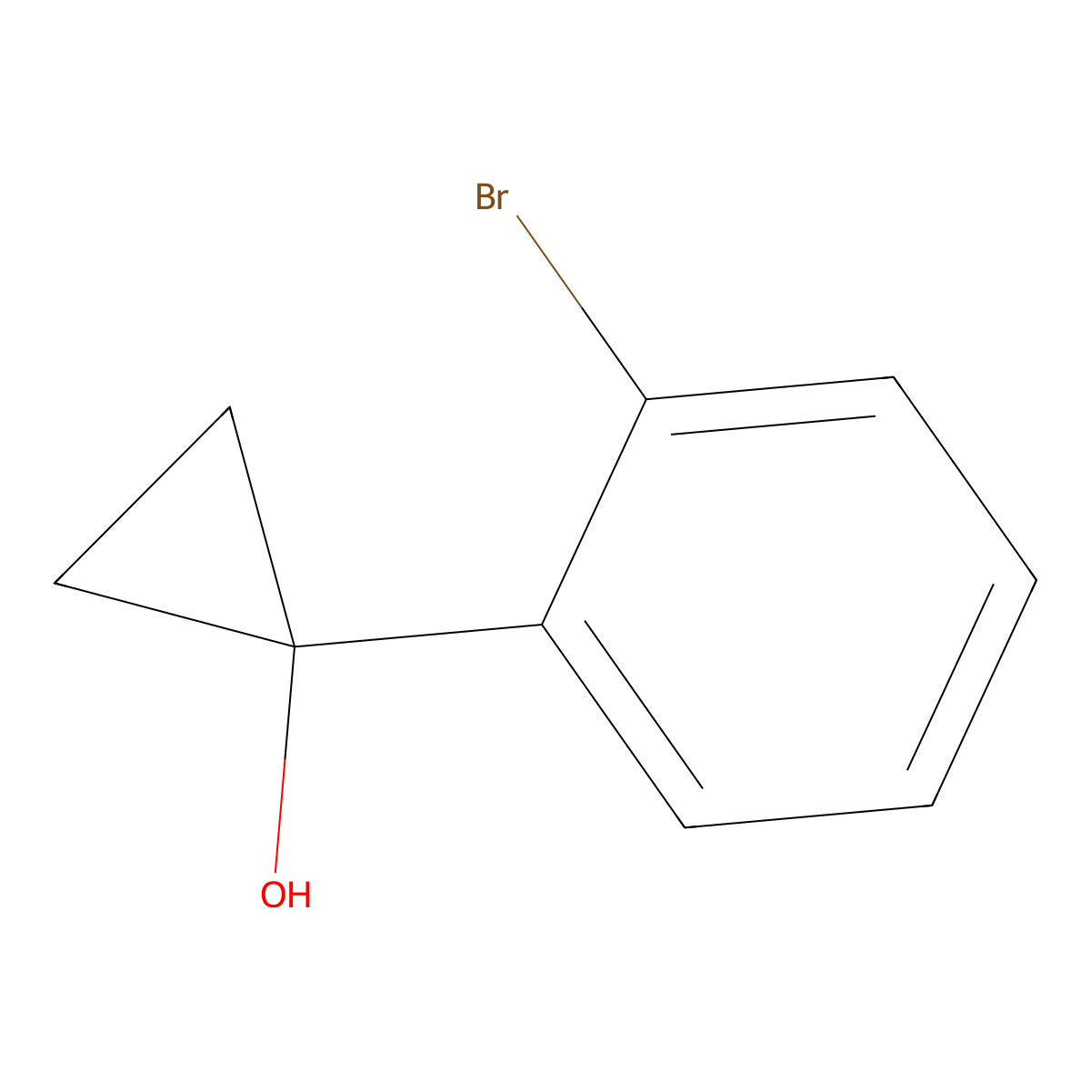 1-(2-Bromophenyl)cyclopropan-1-ol molecular structure, CAS 1186503-77-4