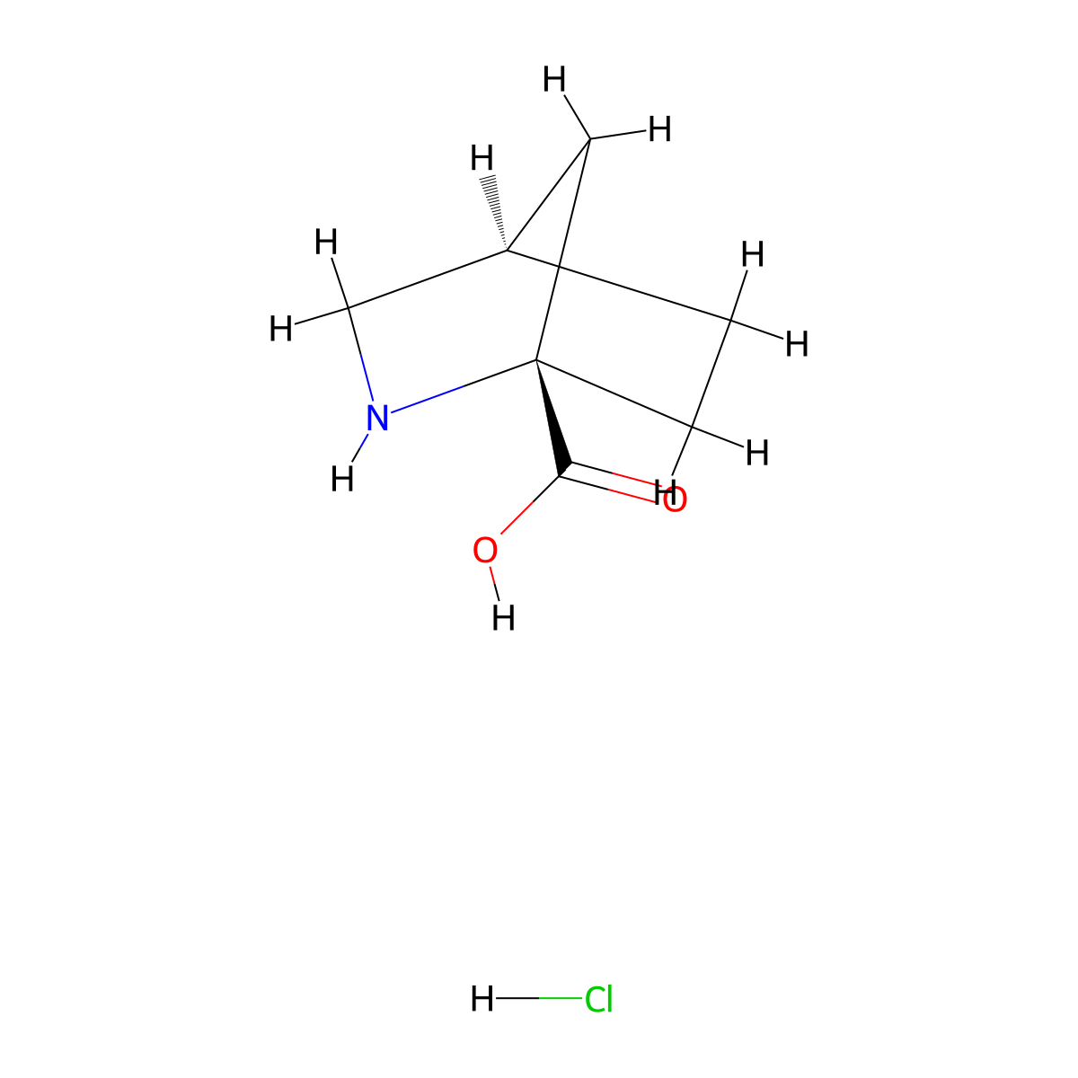 (1S,4R)-2-azabicyclo[2.2.1]heptane-1-carboxylic acid hydrochloride molecular structure, CAS 1186506-95-5
