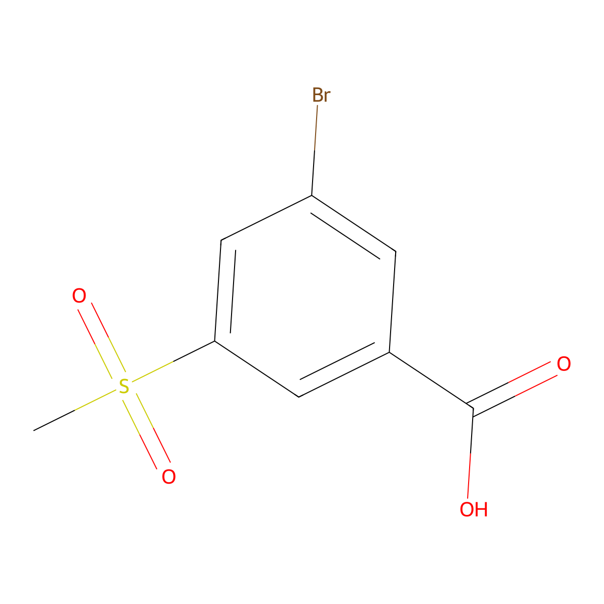 3-Bromo-5-methanesulfonylbenzoic acid molecular structure, CAS 1186518-98-8